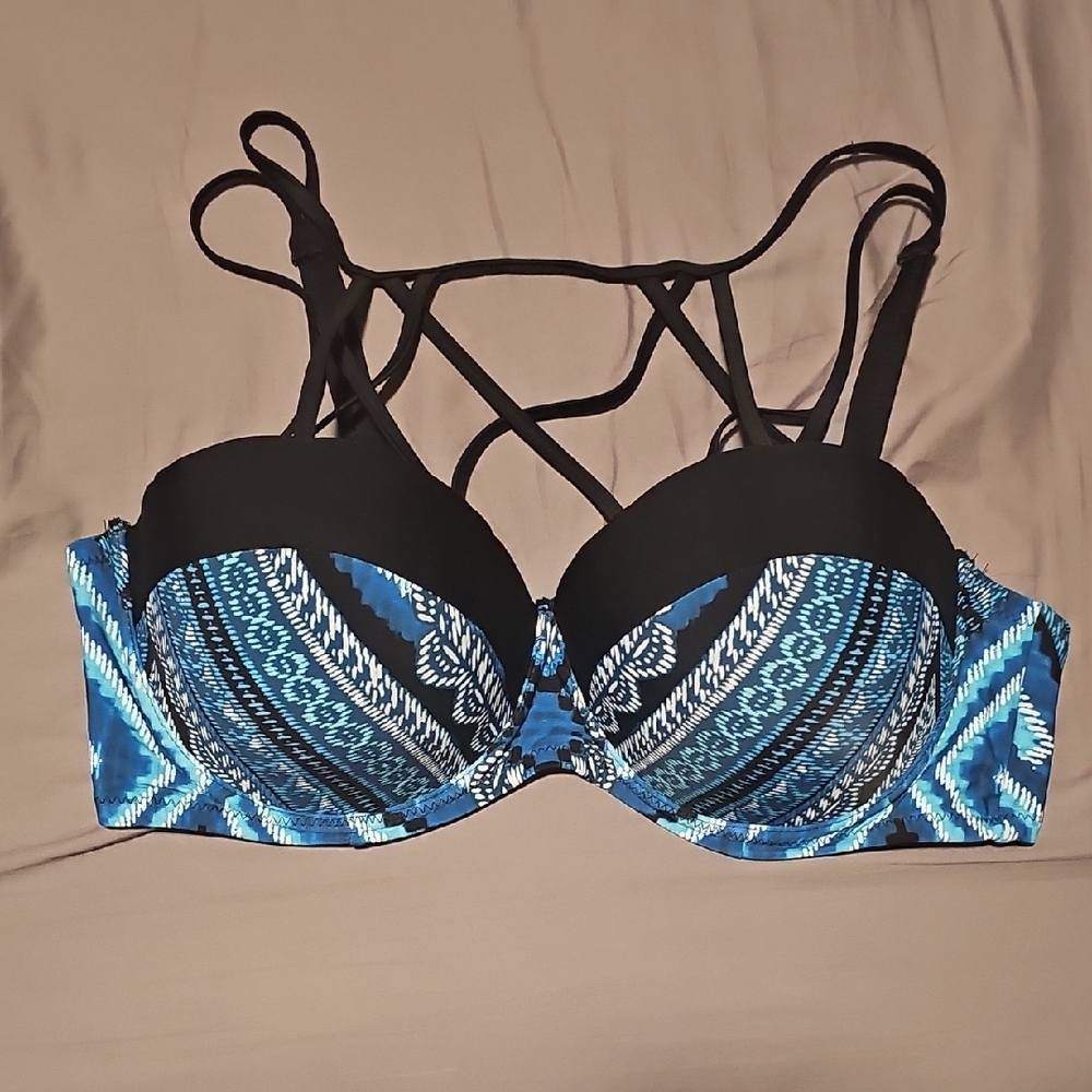 Paramour Blue and Black Geometric Bikini